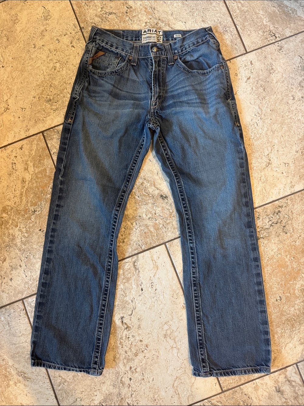 Ariat Men's Straight Jeans - Medium/Dark Blue Wash